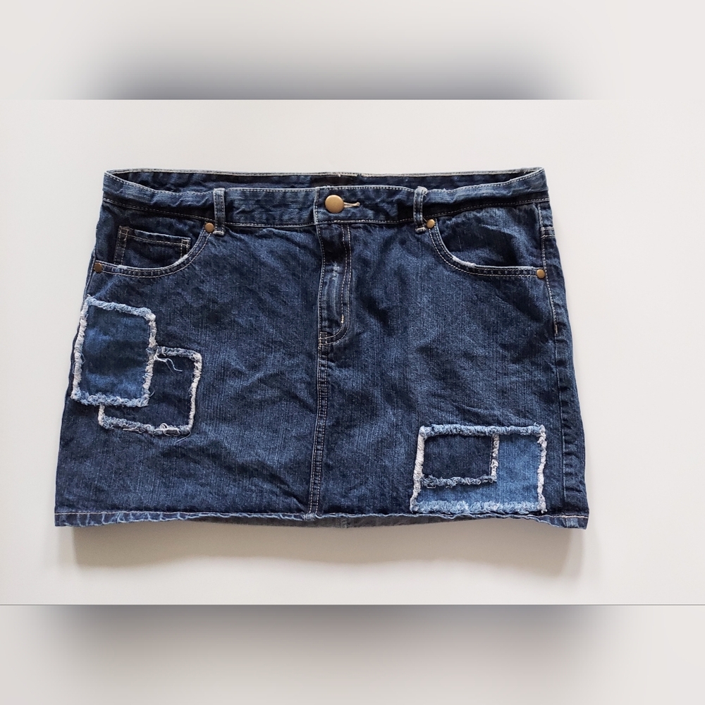 Joe Boxer Denim Patchwork Mini Skirt Juniors 13